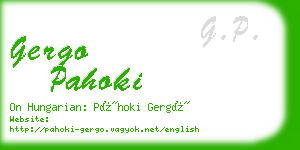 gergo pahoki business card